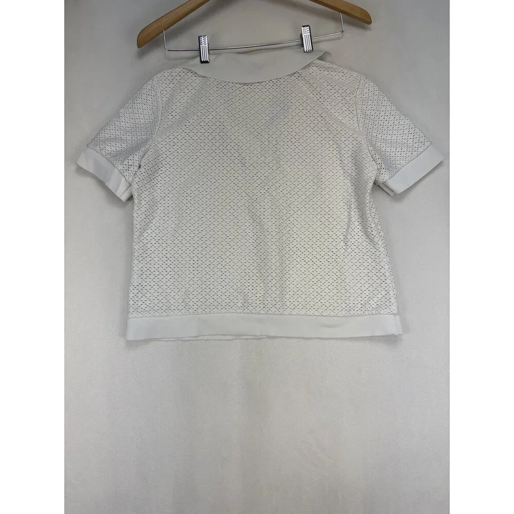 Tory Burch Perforated Knit Polo‎ Top Sz S